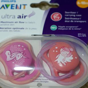 现货 美国 avent 新安怡透明状安抚奶嘴对装0-6m 6-18m 盒装