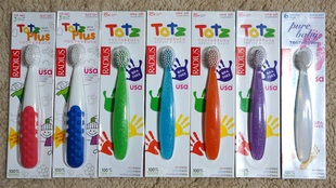 美国购RADIUS TOTZ 半岁/一岁半/3岁软毛宝宝儿童牙刷护齿用