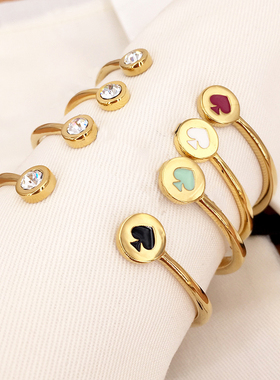 欧美小众设计手镯开口可以调节桃心手镯 多色入时尚款女2023新款