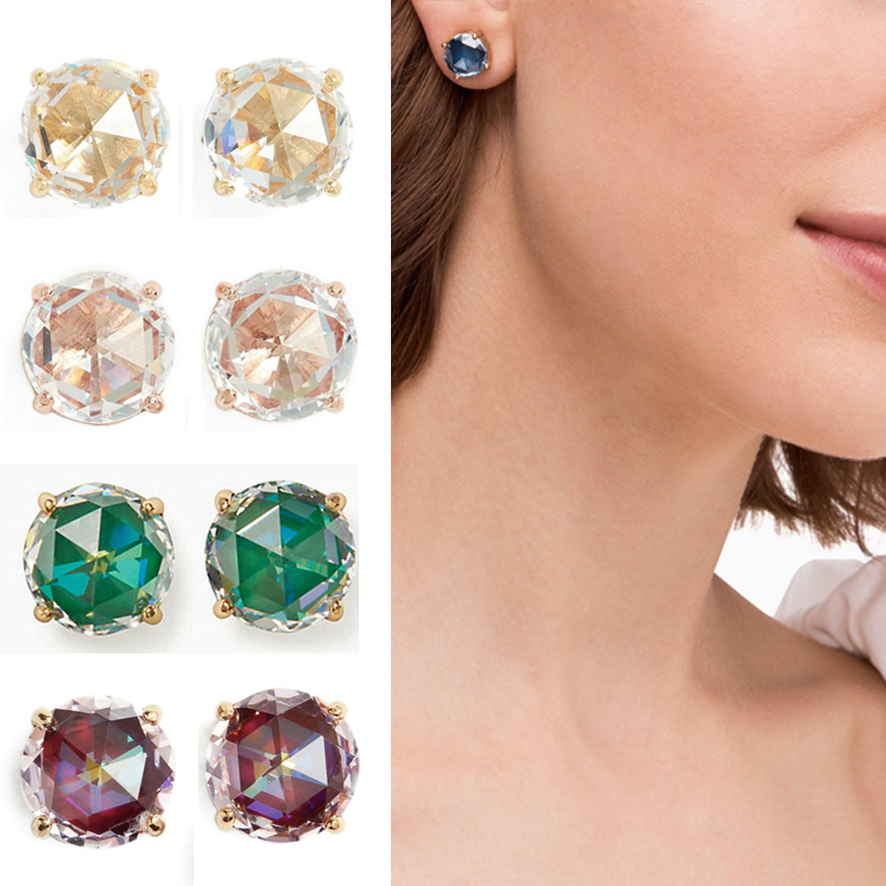 欧美时尚ks镶嵌水晶蝴蝶结小耳钉Crystal Stud Earrings