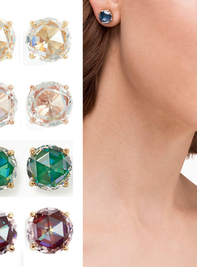 欧美时尚ks镶嵌水晶蝴蝶结小耳钉Crystal Stud Earrings