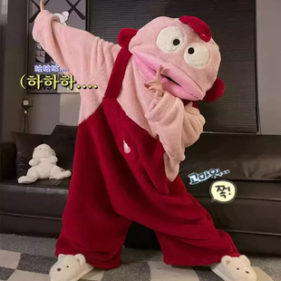 小丑鱼汉顿情侣睡衣女秋冬季珊瑚绒加厚连体搞怪可爱男家居服学生