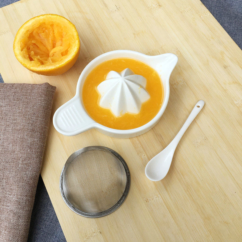 包邮婴儿手动陶瓷榨汁器辅食研磨机橘子橙子压榨器橙汁碾磨器工具