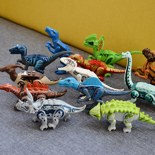 恐龙积木玩具小颗粒拼装益智模型侏罗纪霸王龙三角龙暴龙腕龙翼龙