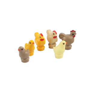 创意积木零件配件 小动物 95342 大公鸡母鸡小鸡仔小颗粒玩具模型