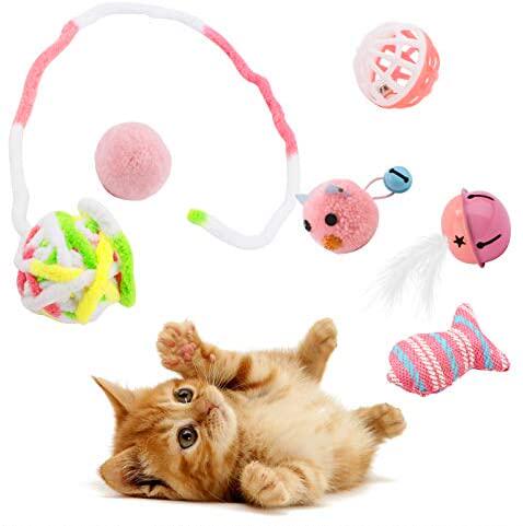 cute paws christmas cat toy stocking gifts set, 6 pcs cat ki