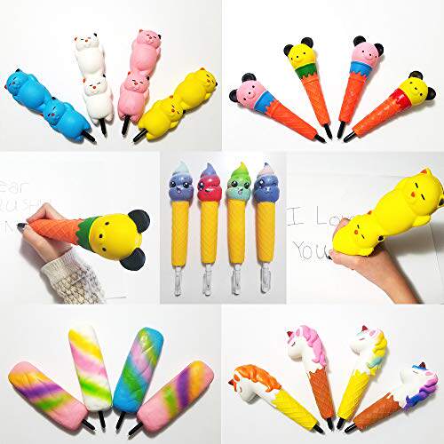 JM Unicorn/Cat/Ice Cream/Bear/Rainbow Popsicle Squishy Pens/in the Rubber Material Science products, Rubber Products, Other rubber products category - from Buy2taobao.com to provide professional Taobao agent buy service