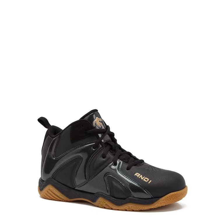 岩乐防滑耐磨护脚踝儿童蓝球鞋