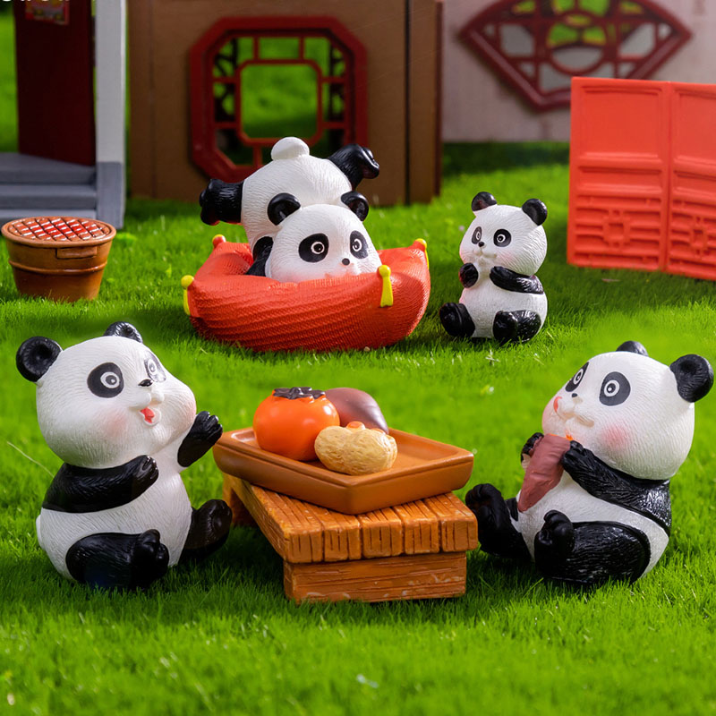树脂摆设卡通微景观小动物熊猫