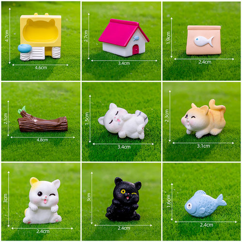 微景观小猫桌面手工小动物摆件