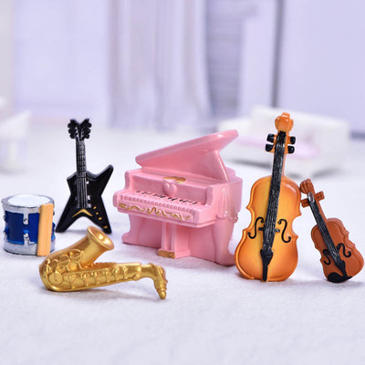 家居造景仿真二胡树脂琵琶小摆件