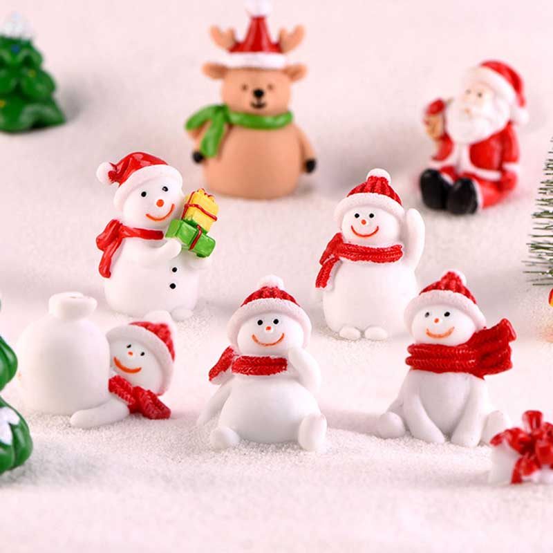 微景观可爱小人装饰品创意手工造景雪人圣诞树圣诞老人摄影小道具