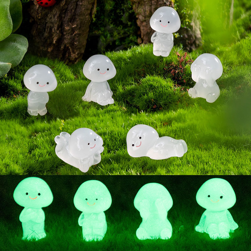 微景观创意夜光孤独小人摆件创意桌面花盆装饰迷你树脂卡通人物