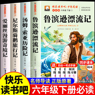 鲁滨逊漂流记六年级下册必读的课外书快乐读书吧全套原著完整版爱丽丝漫游奇境汤姆索亚历险记尼尔斯骑鹅旅行记正版