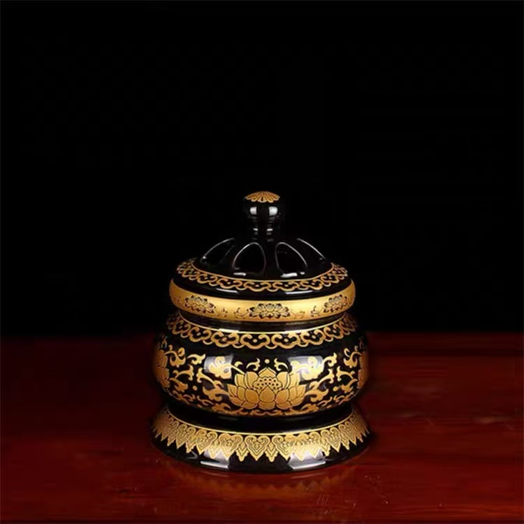 法会专用法器实木戒定黄黑色中号