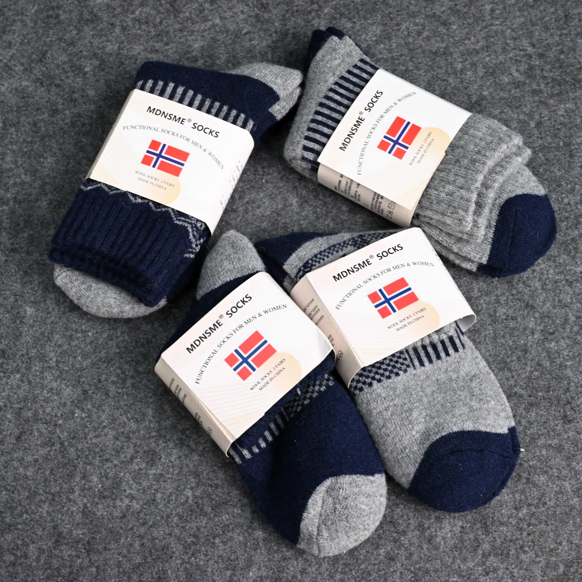 高品质MDNSME运动袜子男女休闲百搭保暖加厚情侣羊毛袜中筒袜