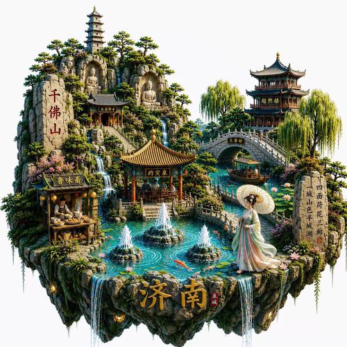 济南文创冰箱贴2026新款金属浮雕磁贴山东济南旅游纪念品伴手礼物