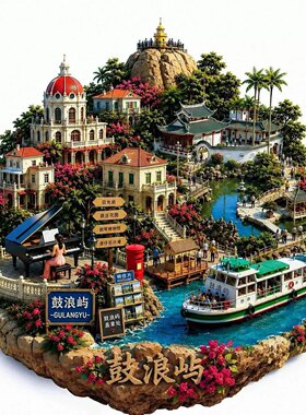 厦门鼓浪屿冰箱贴2026新款金属立体浮雕磁贴福建旅游纪念品伴手礼