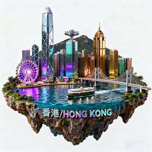 香港文创冰箱贴2026新款金属立体磁贴香港旅游纪念品伴手礼物