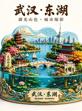 武汉夜景冰箱贴2026新款金属浮雕磁贴黄鹤楼文创纪念品伴手礼物