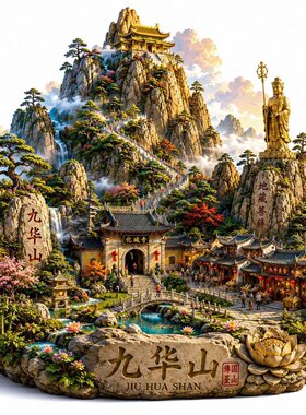 安徽九华山文创冰箱贴2026新款金属浮雕磁贴城市纪念品文创伴手礼