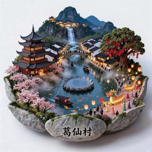江西葛仙山冰箱贴2026新款金属浮雕磁贴旅游纪念品文创伴手礼物