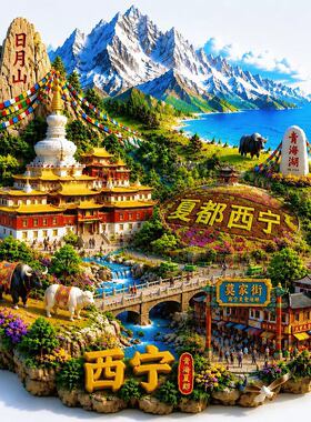 西宁文创冰箱贴2026新款金属浮雕磁贴青海旅游纪念品伴手礼物装饰