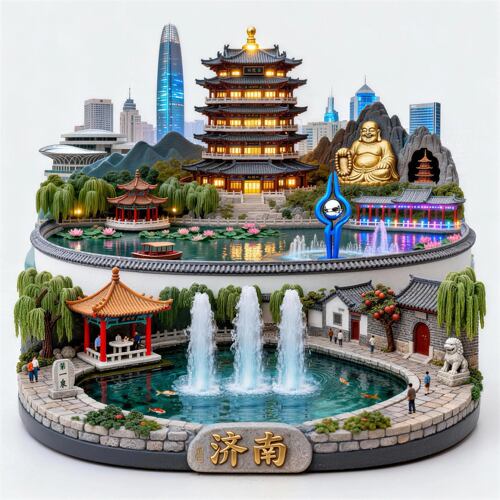 济南文创冰箱贴2026新款金属浮雕磁贴山东济南旅游纪念品伴手礼物