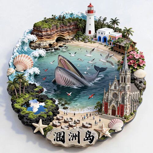 涠洲岛文创冰箱贴2026新款金属浮雕磁贴广西旅游纪念品伴手礼物
