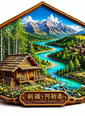 新疆阿勒泰金属冰箱贴立体浮雕磁贴贴新疆旅游纪念品文创伴手礼物