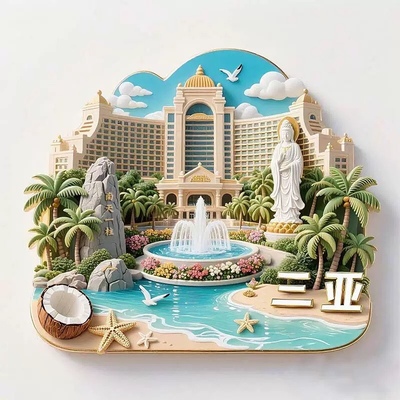 三亚文创冰箱贴金属磁贴2025新款海南旅游纪念品装饰贴伴手礼物