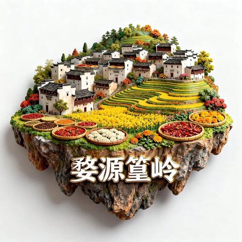婺源篁岭冰箱贴2026新款金属立体浮雕磁贴旅游纪念品文创伴手礼