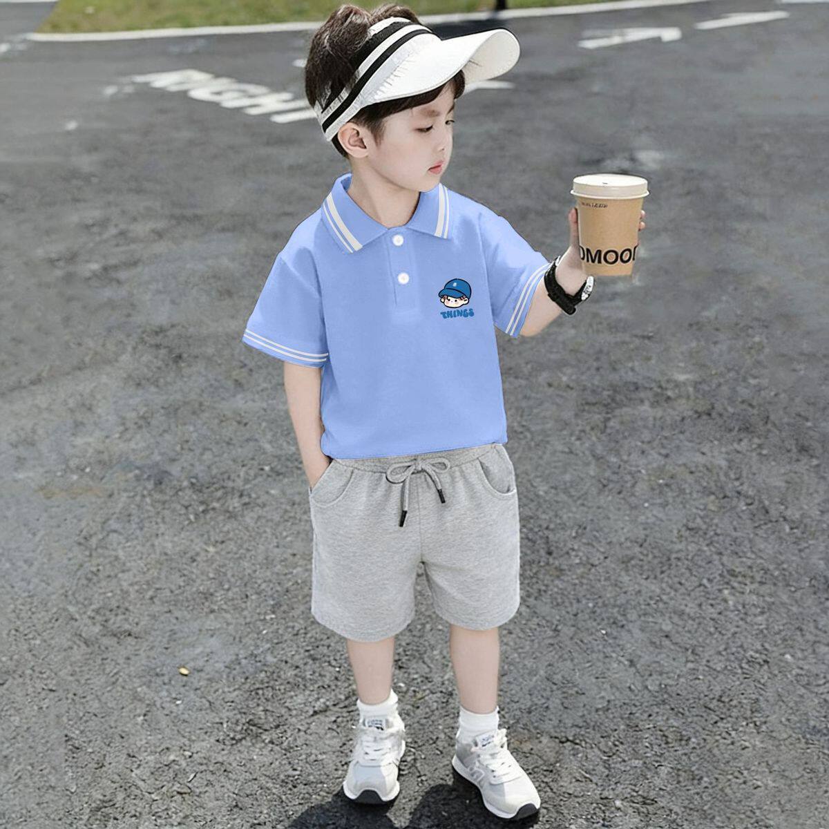 男童夏季洋气POLO短袖短裤套装