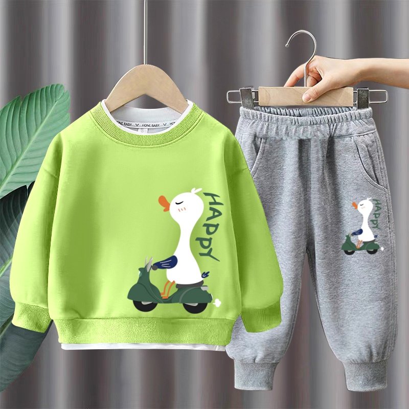 男童套装春秋款2025新款儿童卫衣两件套装帅气宝宝春季卡通衣服潮
