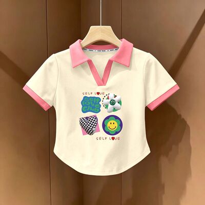 女童夏季新款洋气短袖POLO衫