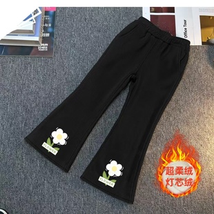 女童裤子冬季加绒新款中大童加厚休闲灯芯绒长裤秋冬款儿童喇叭裤