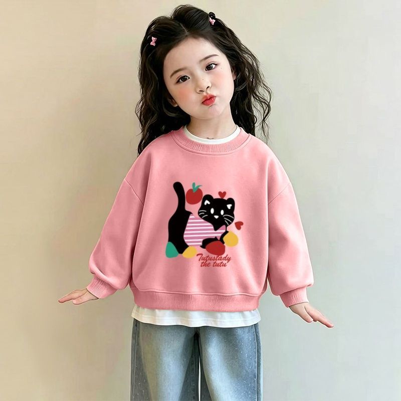 女童春秋假两件拼接卫衣