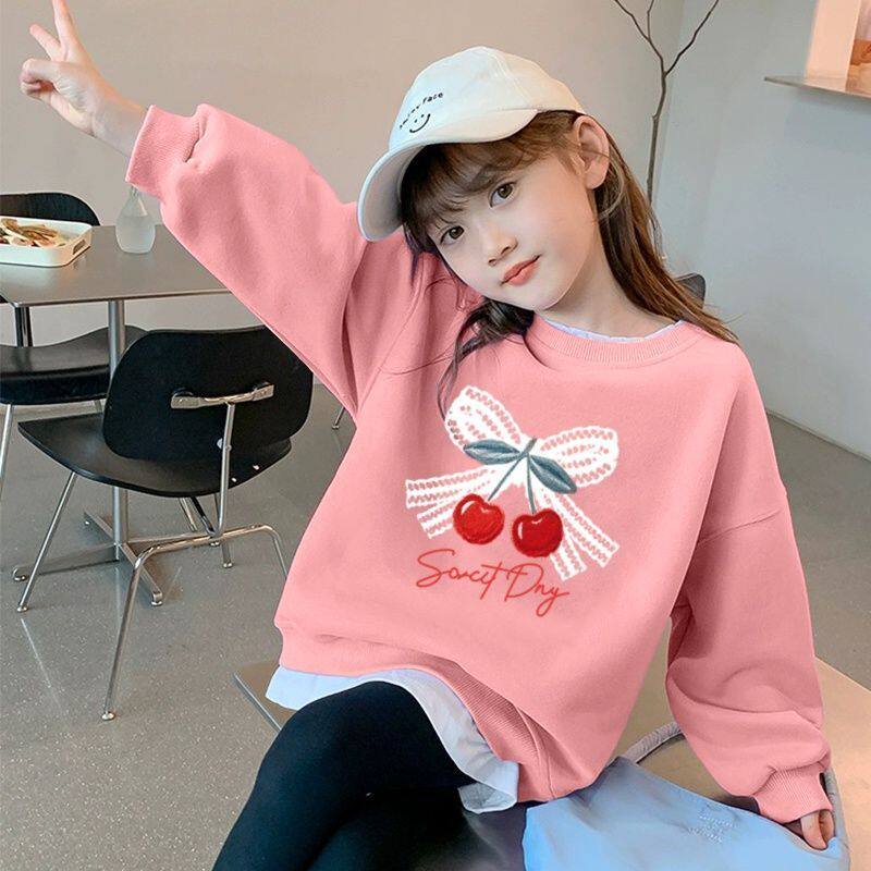 2026春装新款可爱女童卫衣2026新款休闲韩范女宝宝假两件长袖上衣