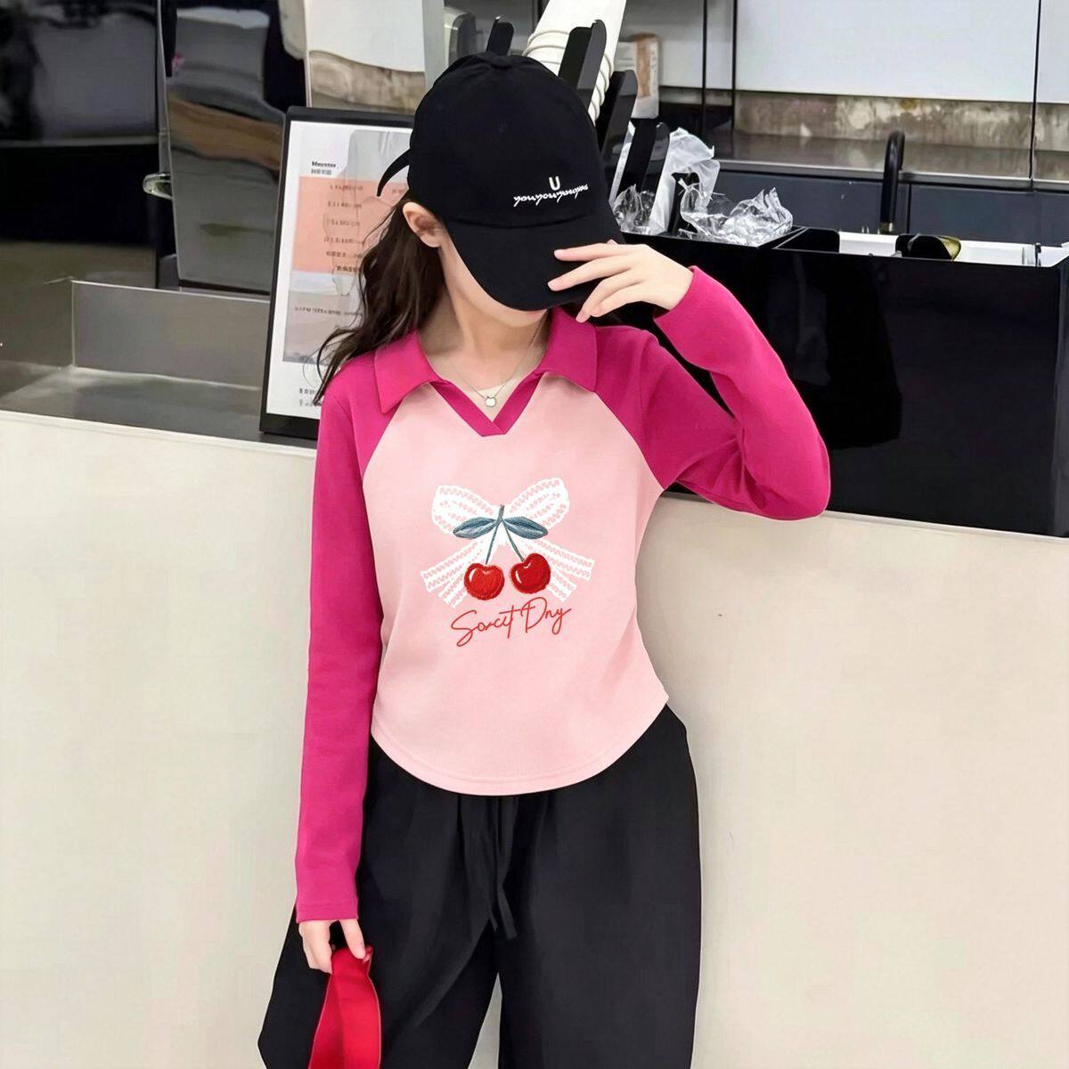 女童长袖POLO衫春秋韩版百搭