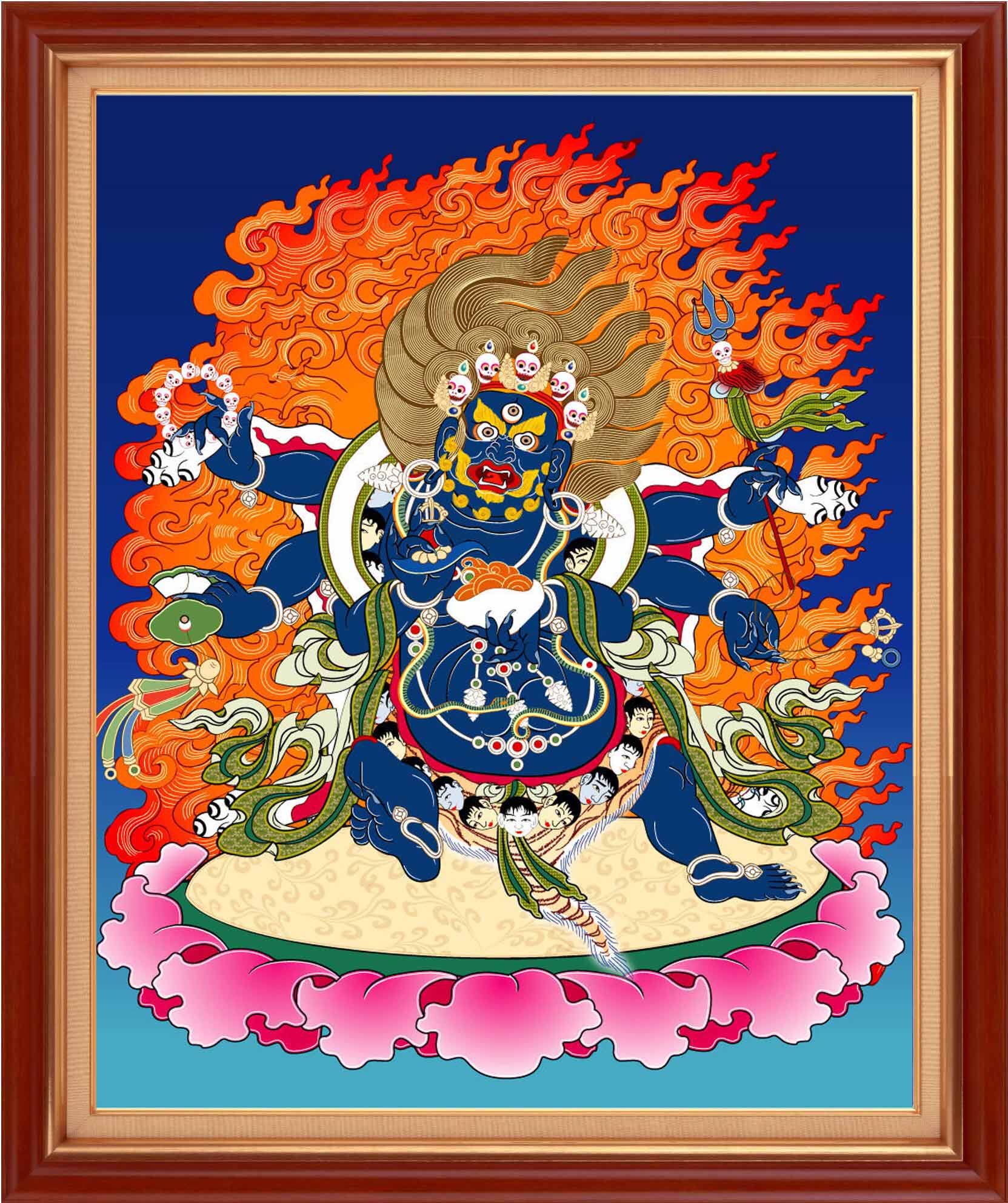 精准印花十字绣唐卡大黑天玛哈嘎啦客厅书房门厅挂棉线丝线钻石画