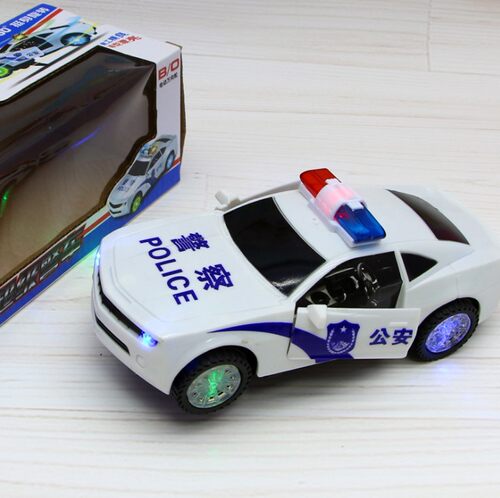 电动玩具3d灯光仿真警车益智跑车