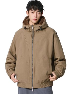 ABFX原创2025冬季新款男士双面穿加绒加厚外套防寒冬装保暖棉袄