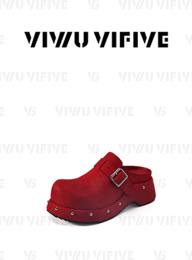 V5 VIWU·VIFIVE「绯燃」勃肯鞋女春季圆头柳丁皮带扣一脚蹬半拖
