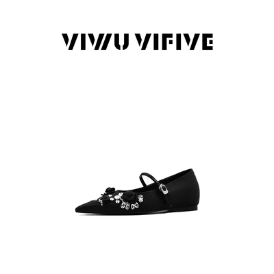 内增高重工玫瑰尖头玛丽珍单鞋女