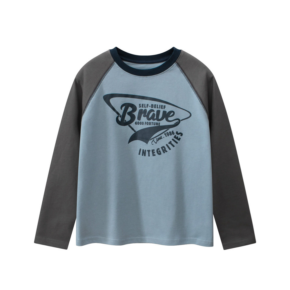 GRRR品牌纯棉中大男孩秋季2025洋气学生长袖T恤 青少年拼接打底衫,童装/婴儿装/亲子装,T恤,淘宝优惠券,粉丝福利购,淘宝优惠卷