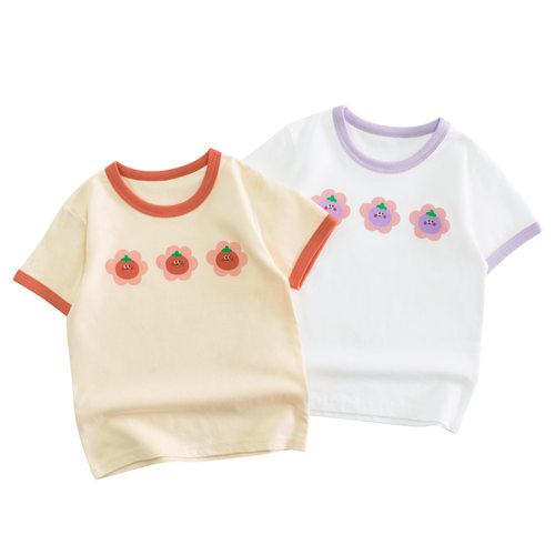 27home纯棉中小童短袖衣服女童