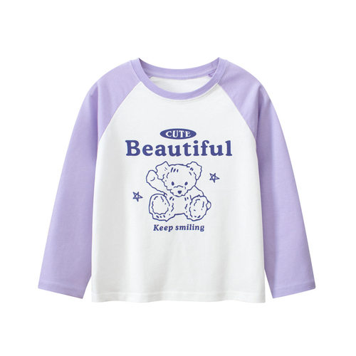 grrr童装长袖t恤中大童女孩纯棉