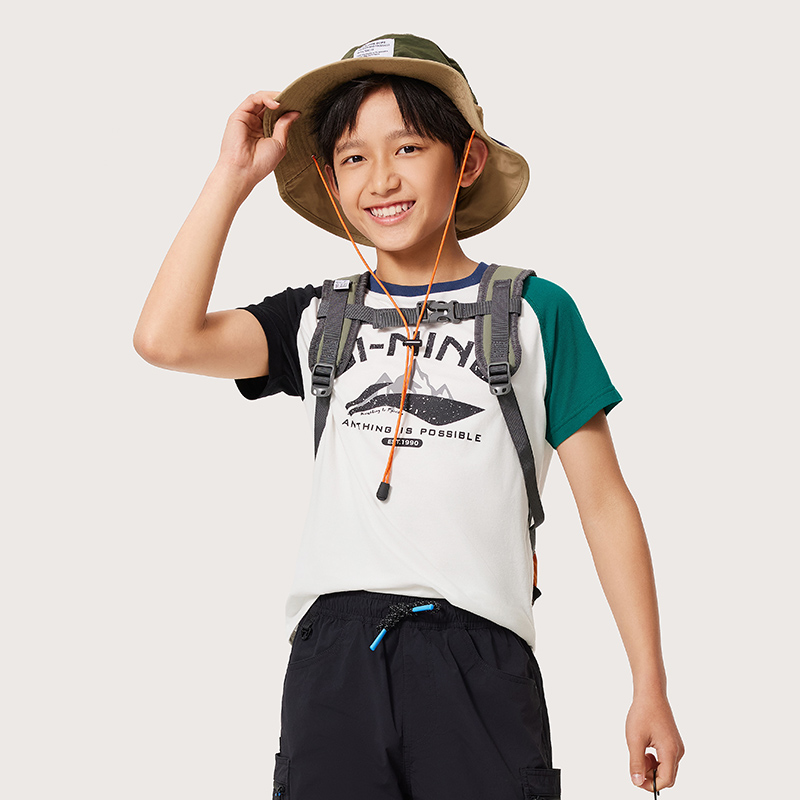 李宁正品男女小大童透气短袖