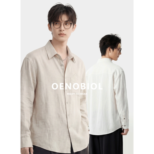 山系户外男亚麻透气易打理衬衫