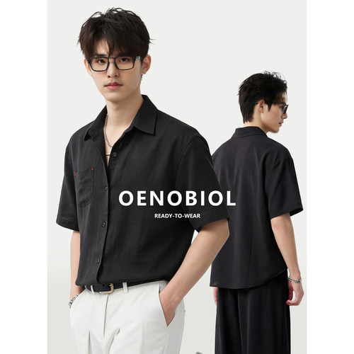 雅痞绅士风男士短袖衬衫显瘦